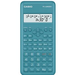 CASIO Fxjunior+ — Calculatrice école primaire bleue