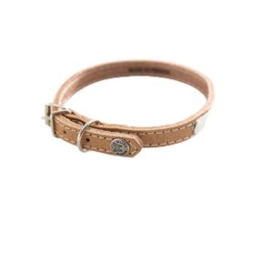MARTIN SELLIER — Collier classique en cuir surpiqué avec plaque
