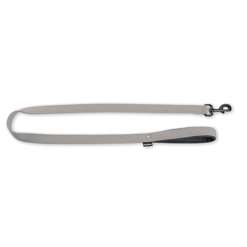 Martin Sellier — Laisse confort classique en nylon gris 1,6x120 cm