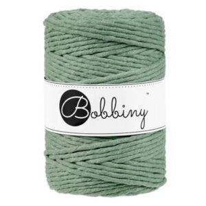Bobbiny XXL — Corde macramé peignée 5 mm 100 m eucalyptus vert