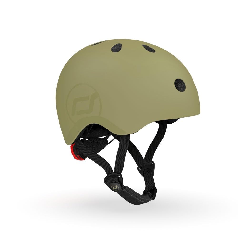 Scoot & Ride — Casque enfant réglable S/M 51-55 cm vert olive