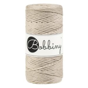 BOBBINY Regular — Corde macramé peignée 3 mm 100 m beige