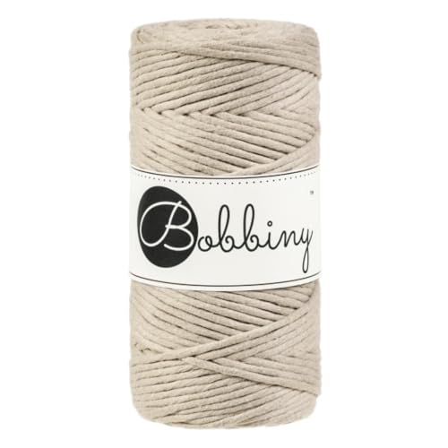 BOBBINY Regular — Corde macramé peignée 3 mm 100 m beige