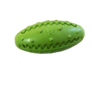 Rubb'n'roll Rubb'n'Dental — Ballon de rugby pour chien 12 cm