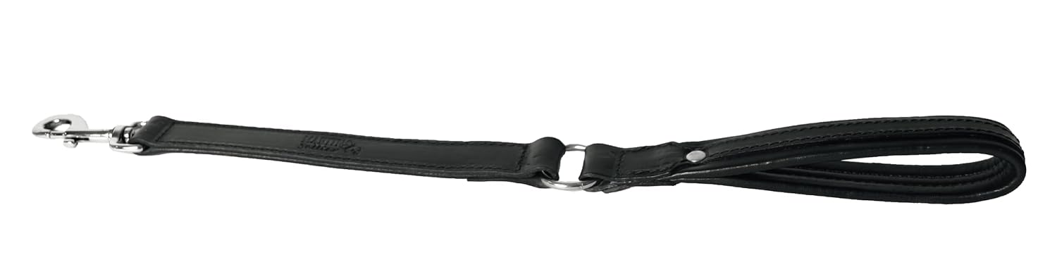martin Super Confort — Laisse pour chien en cuir noir clouté