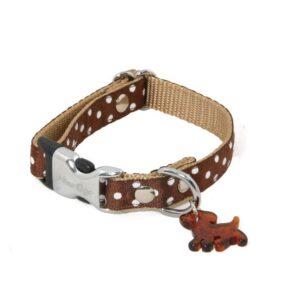 ALTER EGO — Collier pour chien à pois marron taille S