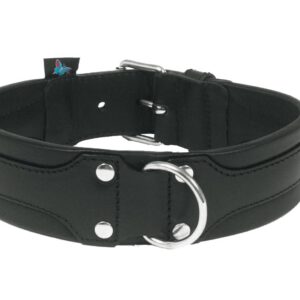 MARTIN — Collier pour chien en cuir noir Super Confort 40 cm