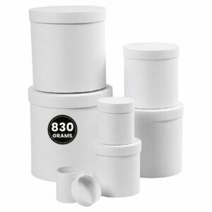 CREATIV — Boîtes rondes blanches, lot de 7 pièces