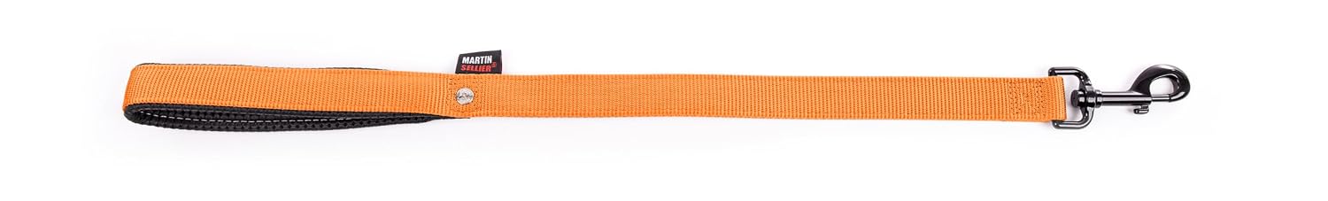 MARTIN — Laisse double épaisseur en nylon orange 60 cm