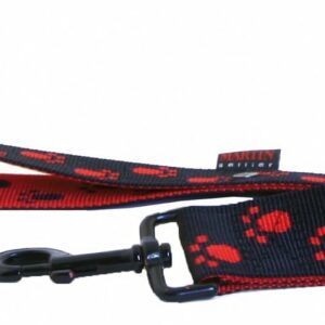 MARTIN SELLIER — Laisse double en nylon pour chien noir/rouge