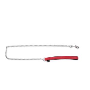 MARTIN — Laisse chaîne fine classique en nylon rouge