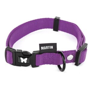 MARTIN — Collier classique réglable en nylon mauve