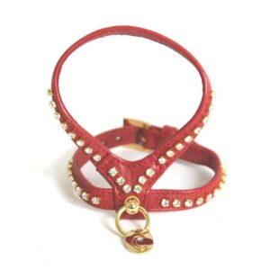 MARTIN SELLIER Carlain — Harnais pour chien rouge à strass