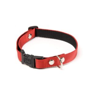 MARTIN SELLIER — Collier rouge/noir 15 mm taille S