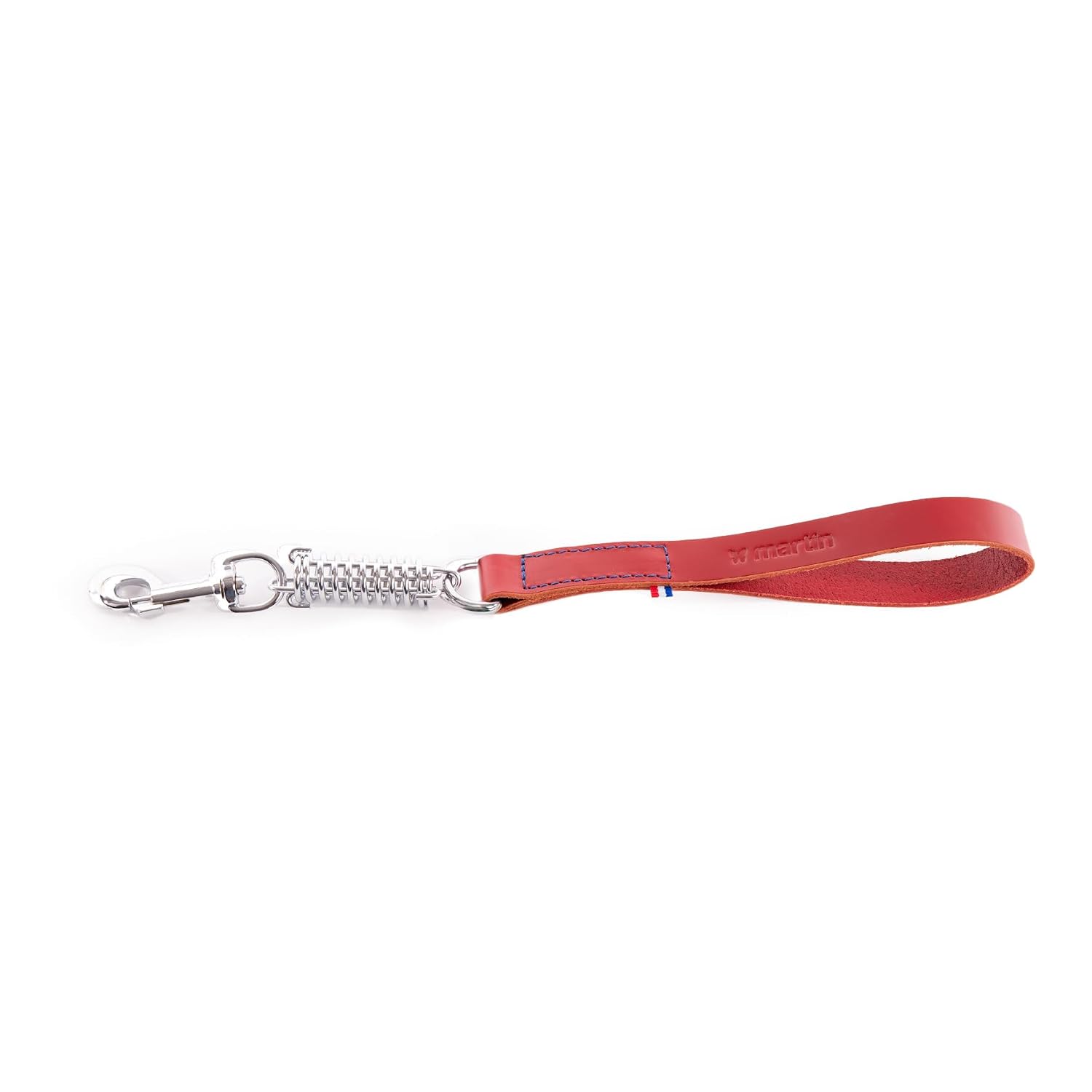 MARTIN SELLIER 499 Bicolor — Laisse amortisseur en cuir rouge