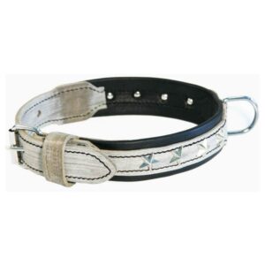 MARTIN — Collier Montana en cuir gris et noir 35 mm 60 cm