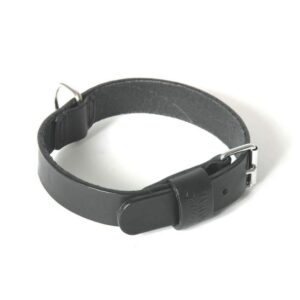 MARTIN — Collier bicolore en cuir pleine fleur noir