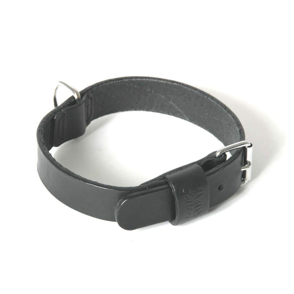 MARTIN — Collier bicolore en cuir pleine fleur noir