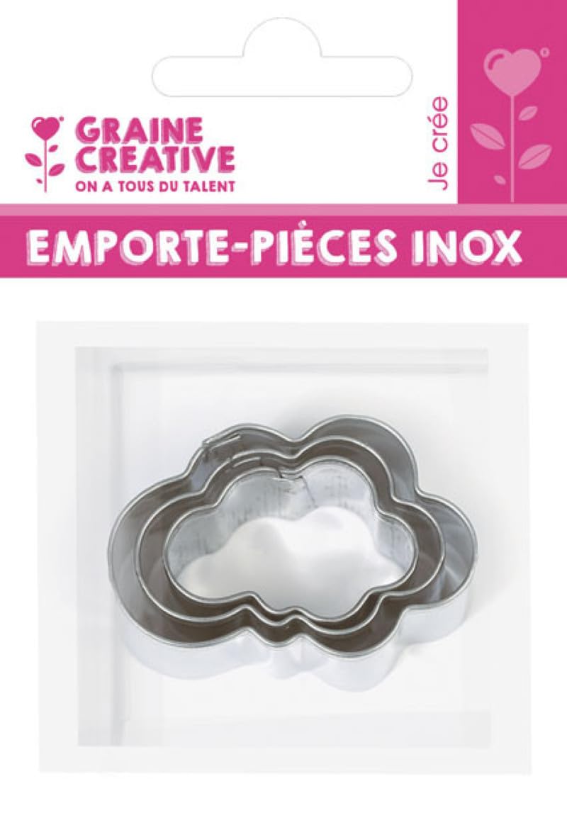 GRAINE CREATIVE — 3 mini emporte-pièces nuage en inox
