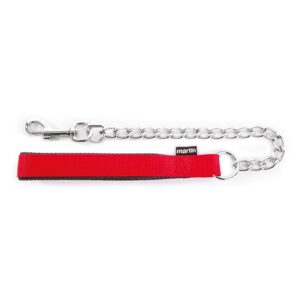 MARTIN — Laisse chaîne classique en nylon rouge 60 cm