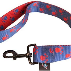 MARTIN SELLIER — Laisse double en nylon pour chien bleu/rouge