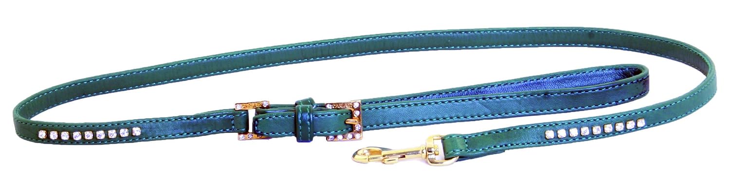 MARTIN SELLIER Carlain — Laisse pour chien en cuir d’agneau verte