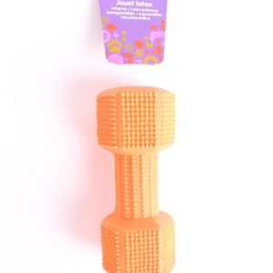 MARTIN SELLIER — Haltère en latex à picots orange 7/9 cm