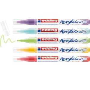 EDDING 5300 — Set de 5 marqueurs acryliques Rainbow 1-2 mm