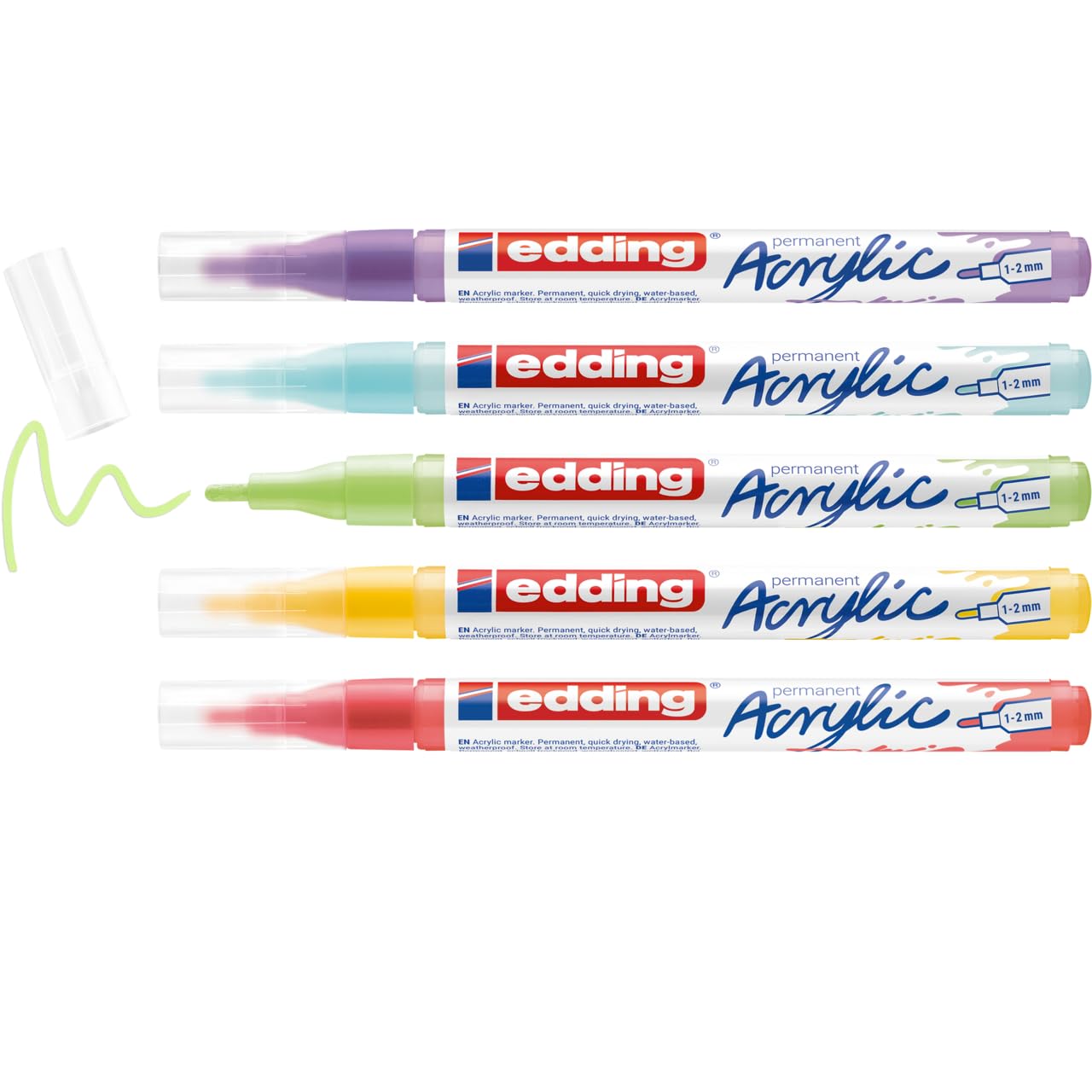 EDDING 5300 — Set de 5 marqueurs acryliques Rainbow 1-2 mm
