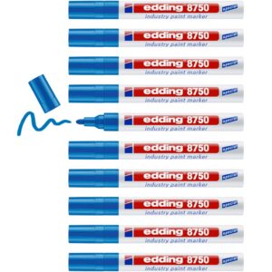 Marqueur peinture industriel — bleu, pointe ronde 2–4 mm, lot de 10