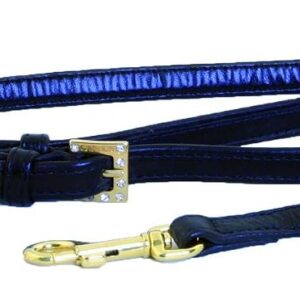 MARTIN SELLIER Carlain — Laisse pour chien en cuir d’agneau bleu