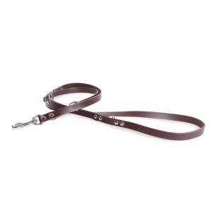 MARTIN — Laisse multiposition pour chien en cuir marron 200 cm