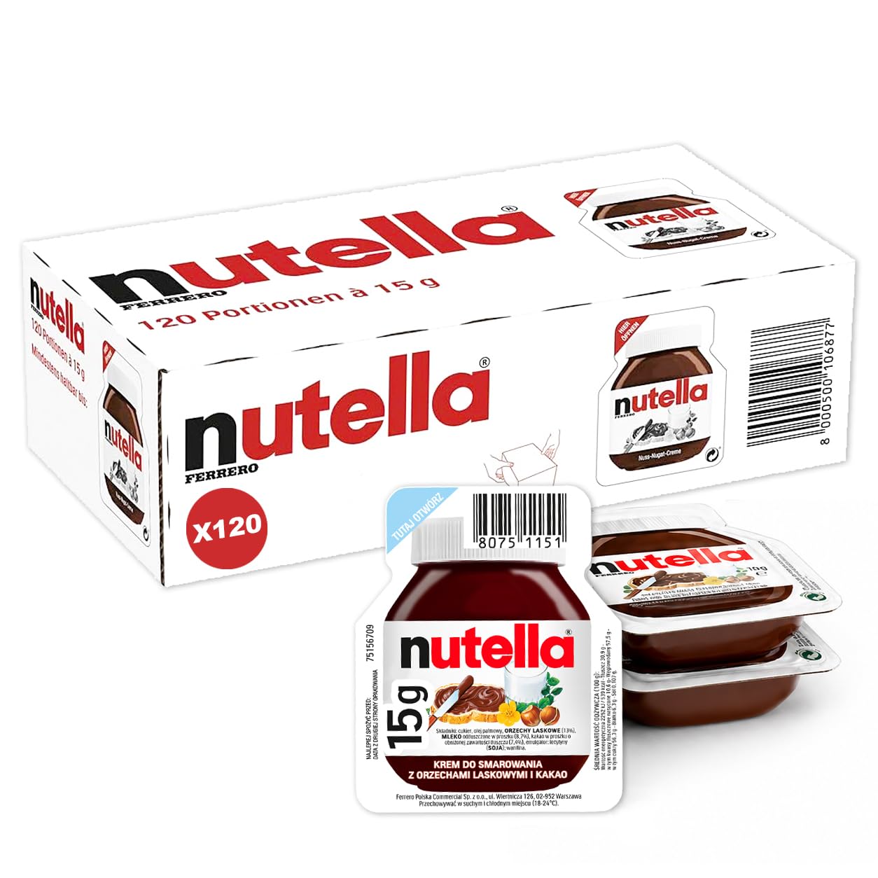 Nutella — Barquettes individuelles 15 g x120