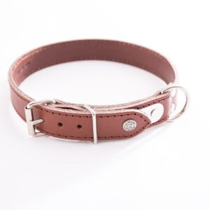 MARTIN SELLIER — Collier classique en cuir surpiqué avec plaque