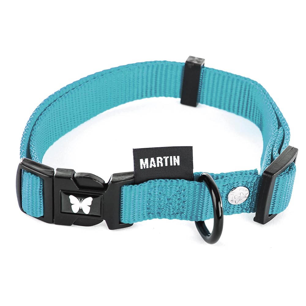 MARTIN — Collier classique réglable en nylon turquoise 50-70 cm