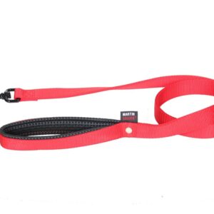 MARTIN SELLIER — Laisse pour chien en nylon rouge 120 cm x 25 mm