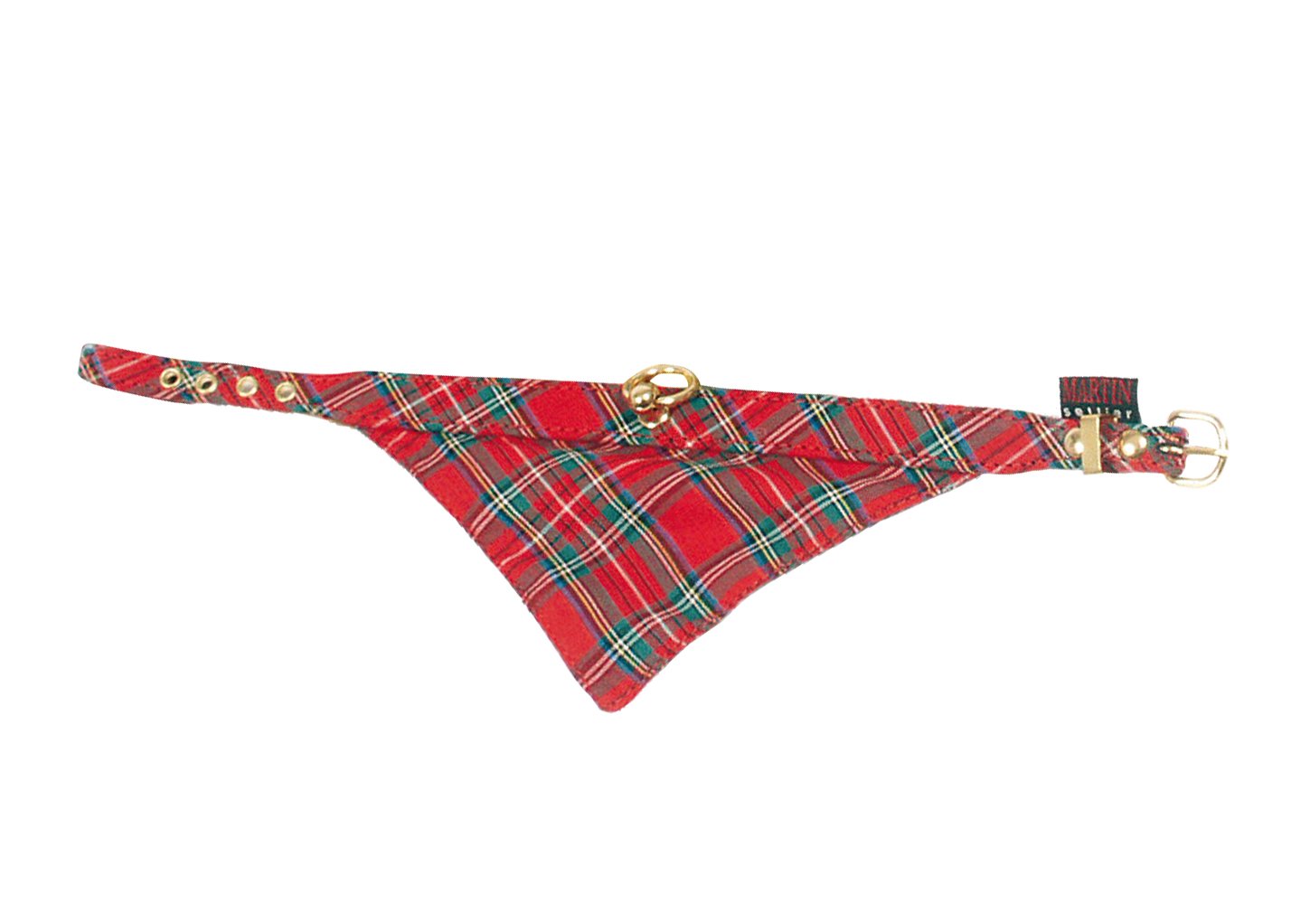 MARTIN — Collier pour chien foulard écossais rouge 40 cm