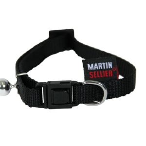 MARTIN — Collier réglable en nylon noir pour chat