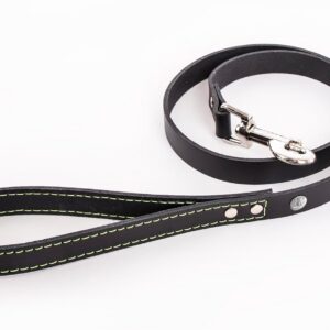 MARTIN — Laisse flash en cuir coupé franc et couture fluo
