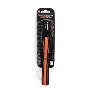ARKA HAOK — Collier lumineux orange en nylon USB 36-51 cm
