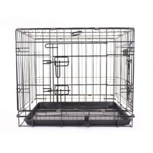 MARTIN — Cage en métal 2 portes avec grille 107,5 x 70,5 x 77 cm