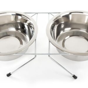 MARTIN SELLIER — Support avec 2 gamelles inox 2x800 ml