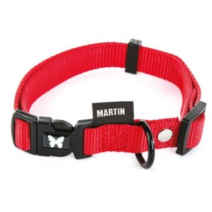 MARTIN — Collier réglable en nylon rouge 45 à 65 cm