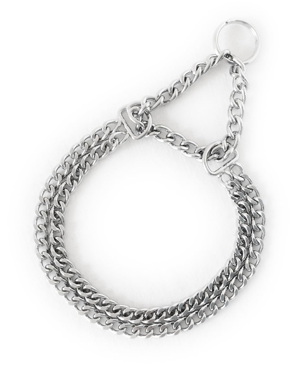 MARTIN — Collier semi-étrangleur chromé 2 rangs 45 cm
