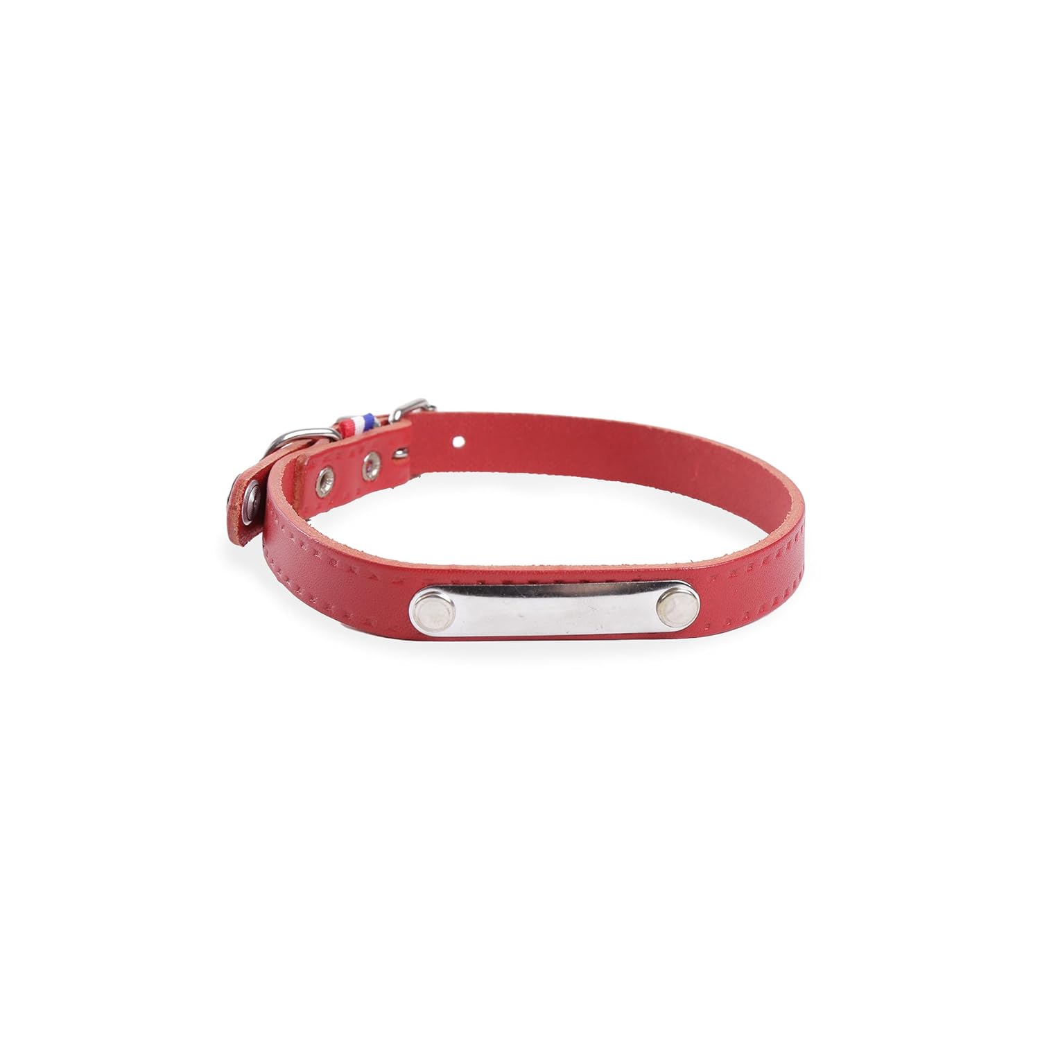 MARTIN SELLIER — Collier d’identification en cuir rouge 2x50 cm