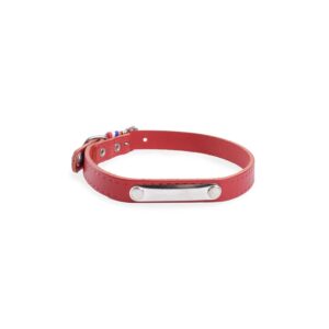 MARTIN Sellier Rive — Collier d’identification en cuir rouge