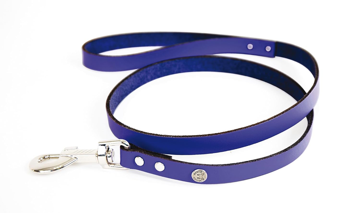 MARTIN — Laisse en cuir coloré classique coupé franc