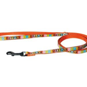 MARTIN SELLIER — Laisse en nylon pour chat motif chat orange