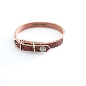 MARTIN SELLIER — Collier classique en cuir surpiqué avec plaque