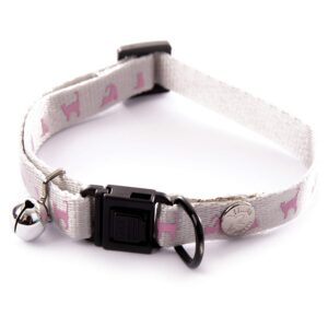 MARTIN — Collier réglable en nylon pour chat gris rose